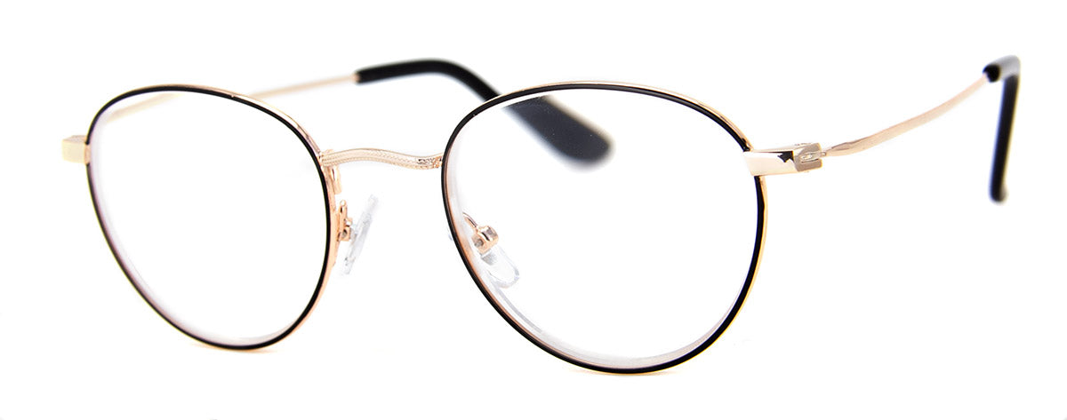 Brown Multi - Round Metal Frame Reading Glasses 