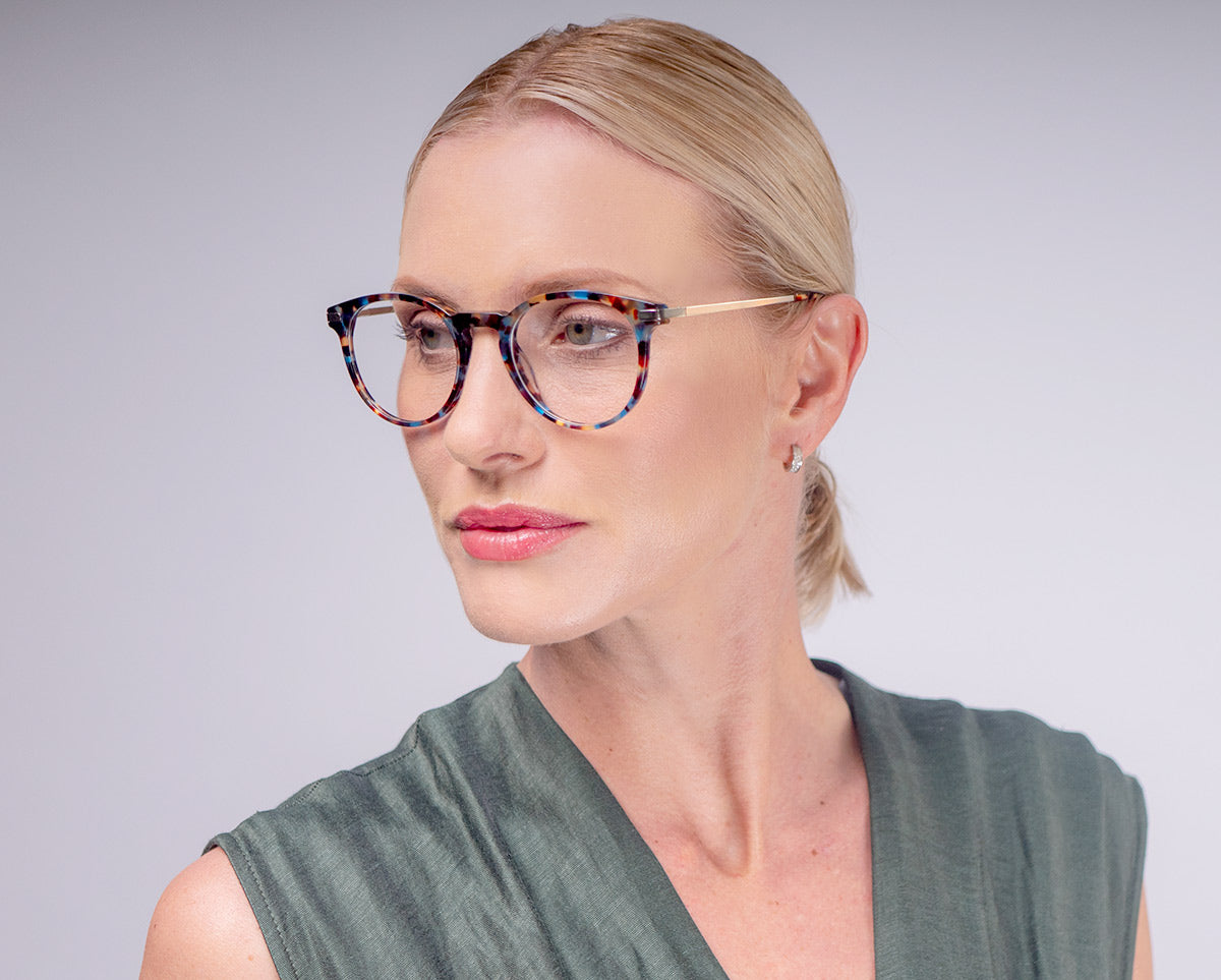 Blue Multi - Hip Round Reading Glasses