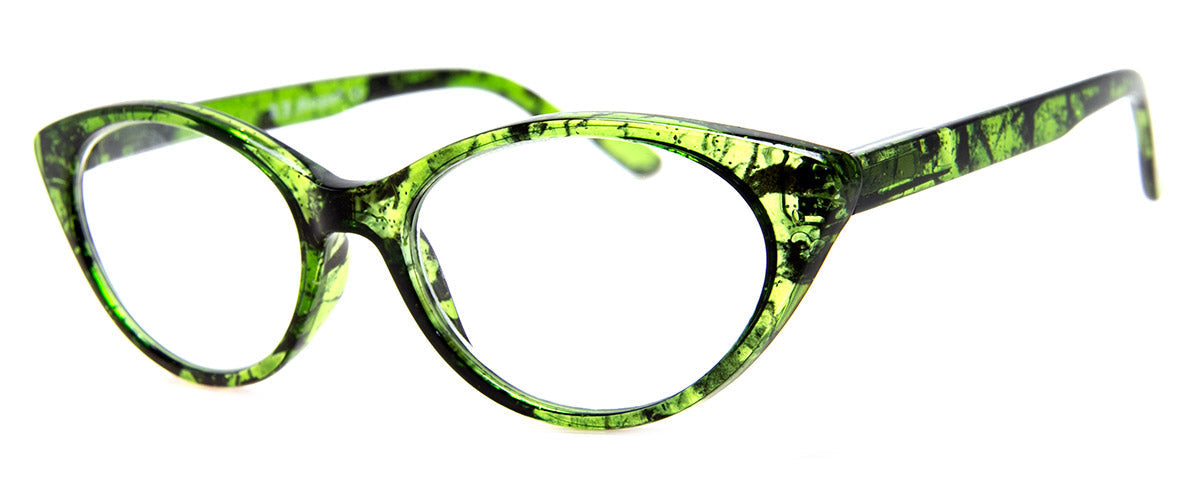 Red - Glitter Embedded Cat Eye Reading Glasses